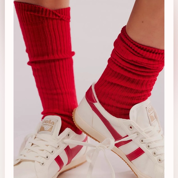 Free People Accessories - Free People Women’s Super Scrunch Solid Socks Candy Red